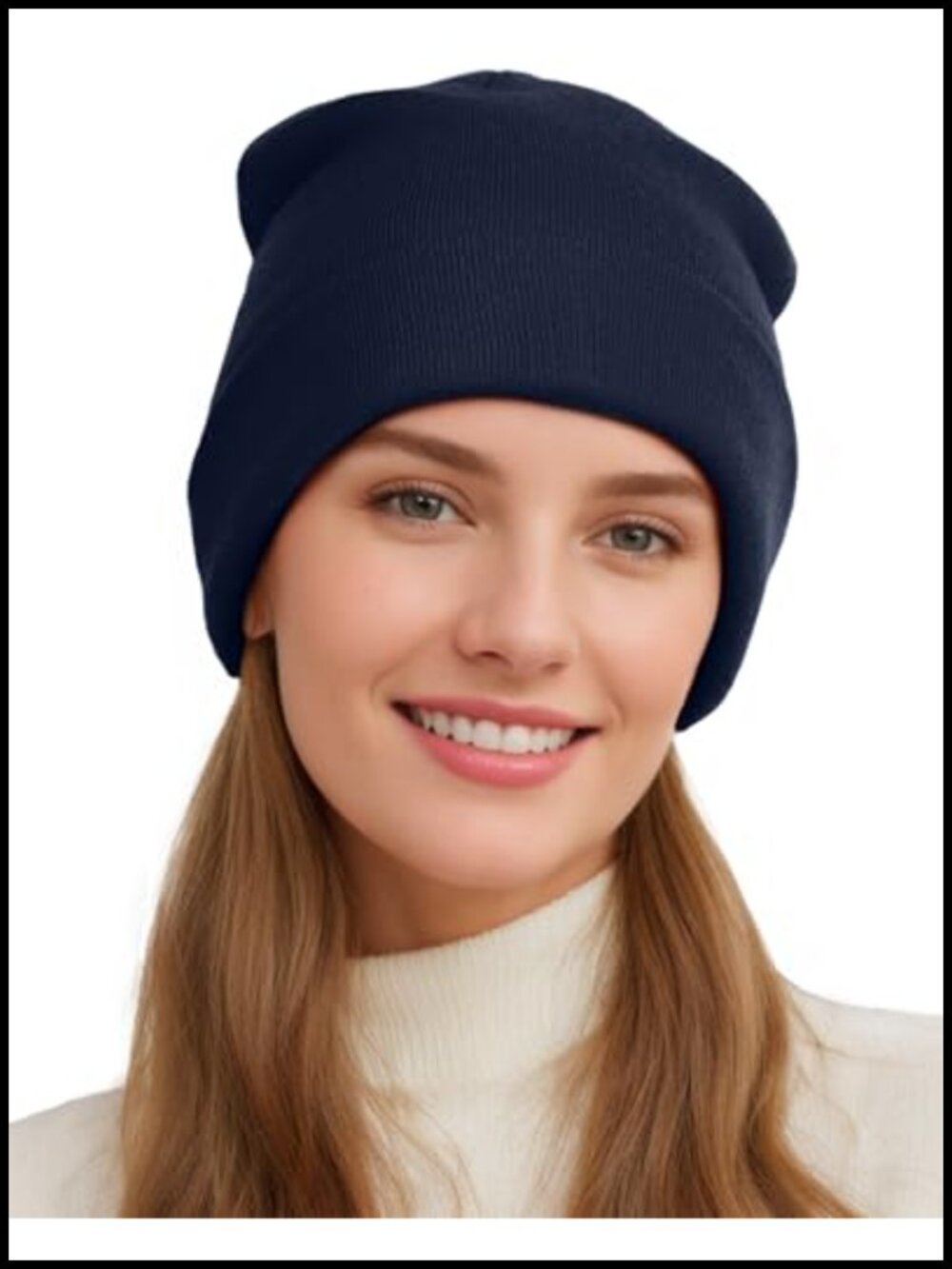 Satin Lined Beanie Wool Silk Lining Slouchy Warm Skull Cap